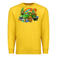 Lemon St. Patrick's Day truck with gnomies Premium Sweatshirt - CowGirlArtShop