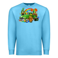 Ocean Blue St. Patrick's Day truck with gnomies Premium Sweatshirt - CowGirlArtShop