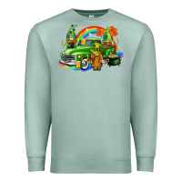 Seafoam St. Patrick's Day truck with gnomies Premium Sweatshirt - CowGirlArtShop