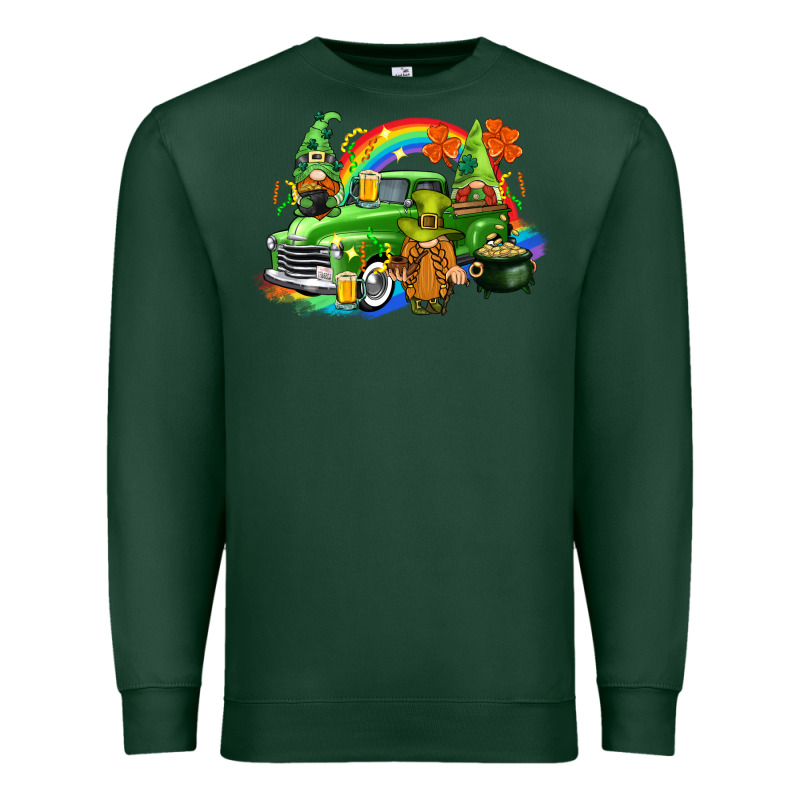 St. Patrick's Day Truck With Gnomies Premium Sweatshirt by CowGirlArtShop | Teevron