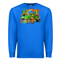 True Royal St. Patrick's Day truck with gnomies Premium Sweatshirt - CowGirlArtShop
