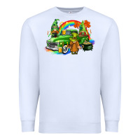 White St. Patrick's Day truck with gnomies Premium Sweatshirt - CowGirlArtShop