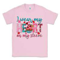 Bubblegum Pink i wear my heart on my sleeve Classic Tee - NancyCooperArtShop