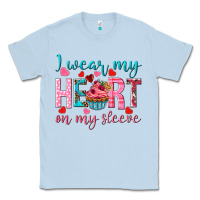 Dusty Blue i wear my heart on my sleeve Classic Tee - NancyCooperArtShop