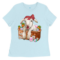 Baby Blue easter lamb Ladies Tee - Jasminsmagicworld