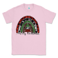 Bubblegum Pink Merry Christmas rainbow Classic Tee - CowhideDigitalArt