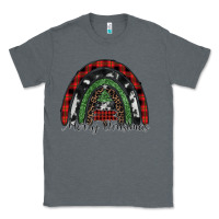 Charcoal Heather Merry Christmas rainbow Classic Tee - CowhideDigitalArt