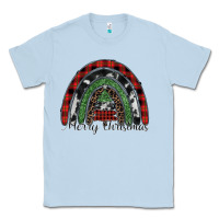 Dusty Blue Merry Christmas rainbow Classic Tee - CowhideDigitalArt