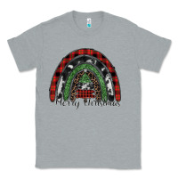 Heather Grey Merry Christmas rainbow Classic Tee - CowhideDigitalArt