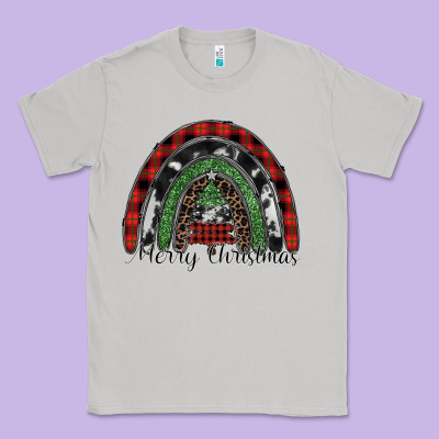 Merry Christmas Rainbow Classic Tee Designed By Cowhidedigitalart