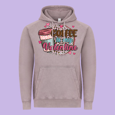 Coffee Is My Valentine Vintage Hoodie Designed By Maliassmallbusiness