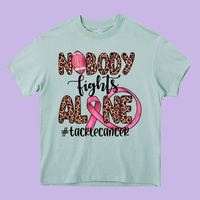Nobody Fights Alone #tacklecancer Heavy Core Tee Designed By Jahusdesignshop