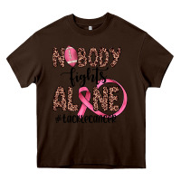 Chocolate Brown nobody fights alone #tacklecancer Heavy Core Tee - JahusDesignShop