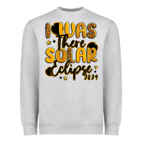 Heather Grey i was there solar eclipse 2024 Heavyweight Sweatshirt - LillyAllenDesigns