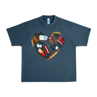 Midnight Navy bake tools hearts Urban Heavy Tee - NancyCooperArtShop