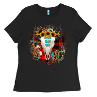 Black bullskull christmas Ladies Tee - JahusDesignShop
