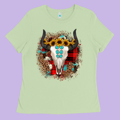Bullskull Christmas Ladies Tee Designed By Jahusdesignshop
