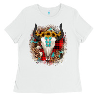 White bullskull christmas Ladies Tee - JahusDesignShop