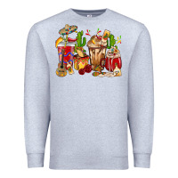 Heather Grey Cino De Mayo coffee cups Mexico Premium Sweatshirt - HowdyJamesFarm