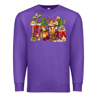 Purple Cino De Mayo coffee cups Mexico Premium Sweatshirt - HowdyJamesFarm