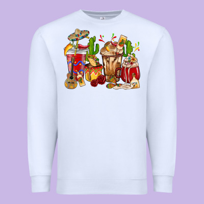 Cino De Mayo Coffee Cups Mexico Premium Sweatshirt Designed By Howdyjamesfarm