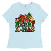 Baby Blue merry xmas with christmas Ladies Tee - AdoDesignShop