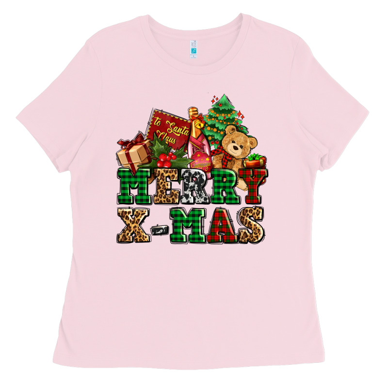 Merry Xmas With Christmas Ladies Tee by AdoDesignShop | Teevron