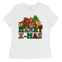 White merry xmas with christmas Ladies Tee - AdoDesignShop