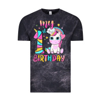 Cloud Black my 1 st birthday with little cute unicorn Vintage Tee - NancyCooperArtShop