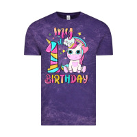 Cloud Purple my 1 st birthday with little cute unicorn Vintage Tee - NancyCooperArtShop