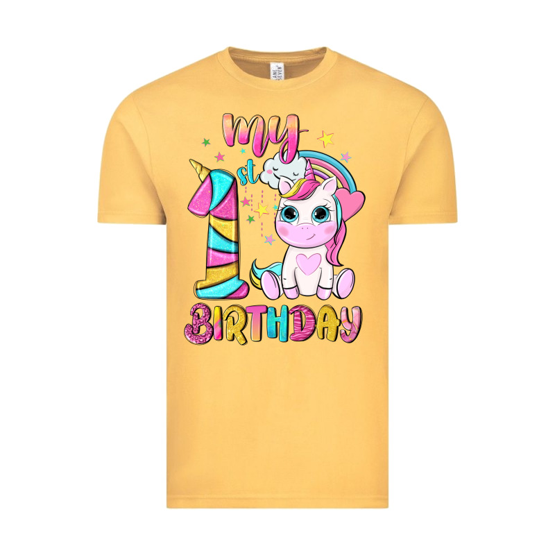 My 1 St Birthday With Little Cute Unicorn Vintage Tee by NancyCooperArtShop | Teevron