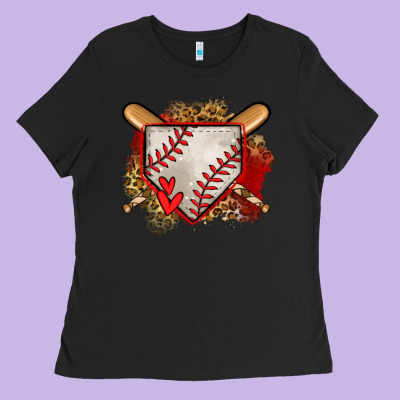 Baseball Home Plate Ladies Tee Designed By Jasminsmagicworld