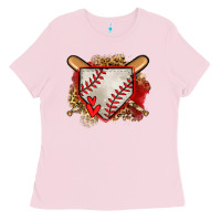 Bubblegum Pink baseball home plate Ladies Tee - Jasminsmagicworld