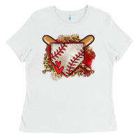 White baseball home plate Ladies Tee - Jasminsmagicworld