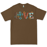 Cacao western love with cross Premium Tee - Artiststas