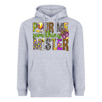Heather Grey Pour me something mister Marri Gras Heavyweight Hoodie - HowdyJamesFarm