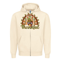 Sandshell Turkey rainbow thankful thanksgiving Zipper Hoodie - NancyCooperArtShop