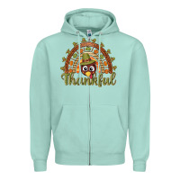 Seafoam Turkey rainbow thankful thanksgiving Zipper Hoodie - NancyCooperArtShop