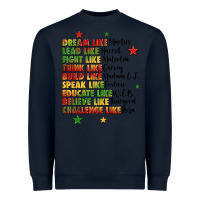 Navy inspiring black leaders juneteenth Heavyweight Sweatshirt - LillyAllenDesigns