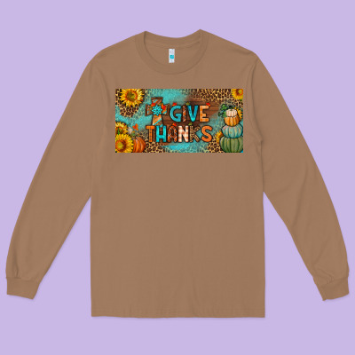 Give Thanks License Plate Long Sleeve Tee Designed By Bundleandbundleshop