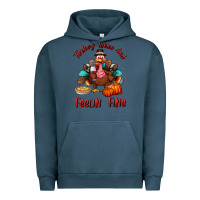 Pigment Midnight Navy turkey wine and feelin fine Urban Hoodie - BundleAndBundleShop