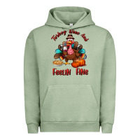 Pigment Oil Green turkey wine and feelin fine Urban Hoodie - BundleAndBundleShop