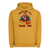 Pigment Peanut Butter turkey wine and feelin fine Urban Hoodie - BundleAndBundleShop