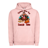 Pigment Salmon turkey wine and feelin fine Urban Hoodie - BundleAndBundleShop