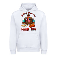 White turkey wine and feelin fine Urban Hoodie - BundleAndBundleShop