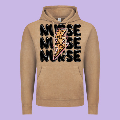 Nurse Lightning Bolt Vintage Hoodie Designed By Maliassmallbusiness