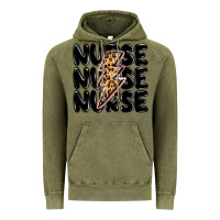 Vintage Olive nurse lightning bolt Vintage Hoodie - MaliasSmallBusiness