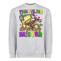 Heather Grey throw me something mister louisiana mardi gras Heavyweight Sweatshirt - LillyAllenDesigns