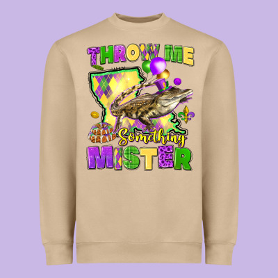Throw Me Something Mister Louisiana Mardi Gras Heavyweight Sweatshirt Designed By Lillyallendesigns