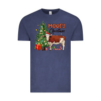 Vintage Denim mooey christmas Vintage Tee - MaliasSmallBusiness